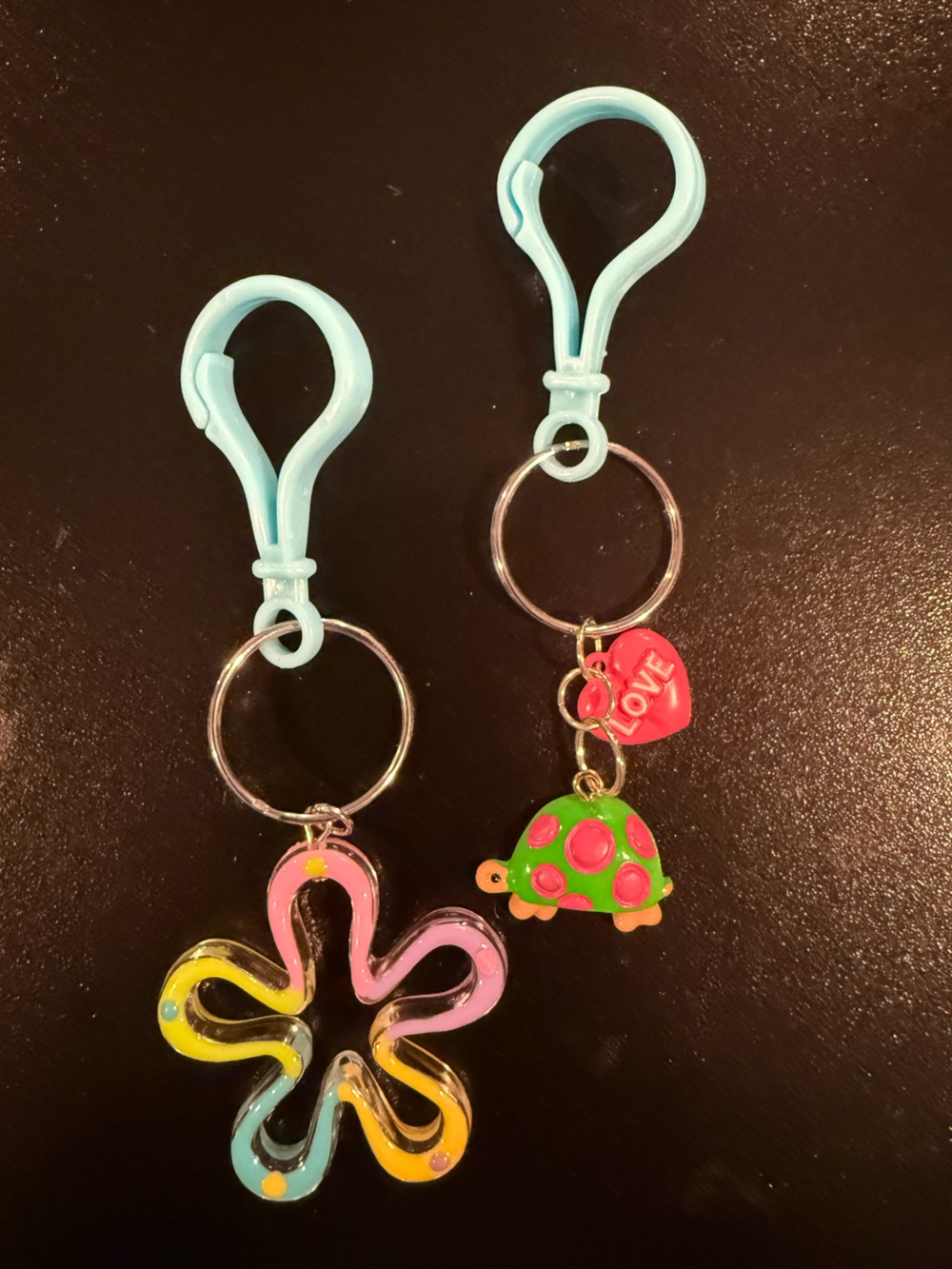 Set of 2 Bag Clips or Keychains for kids - Like New